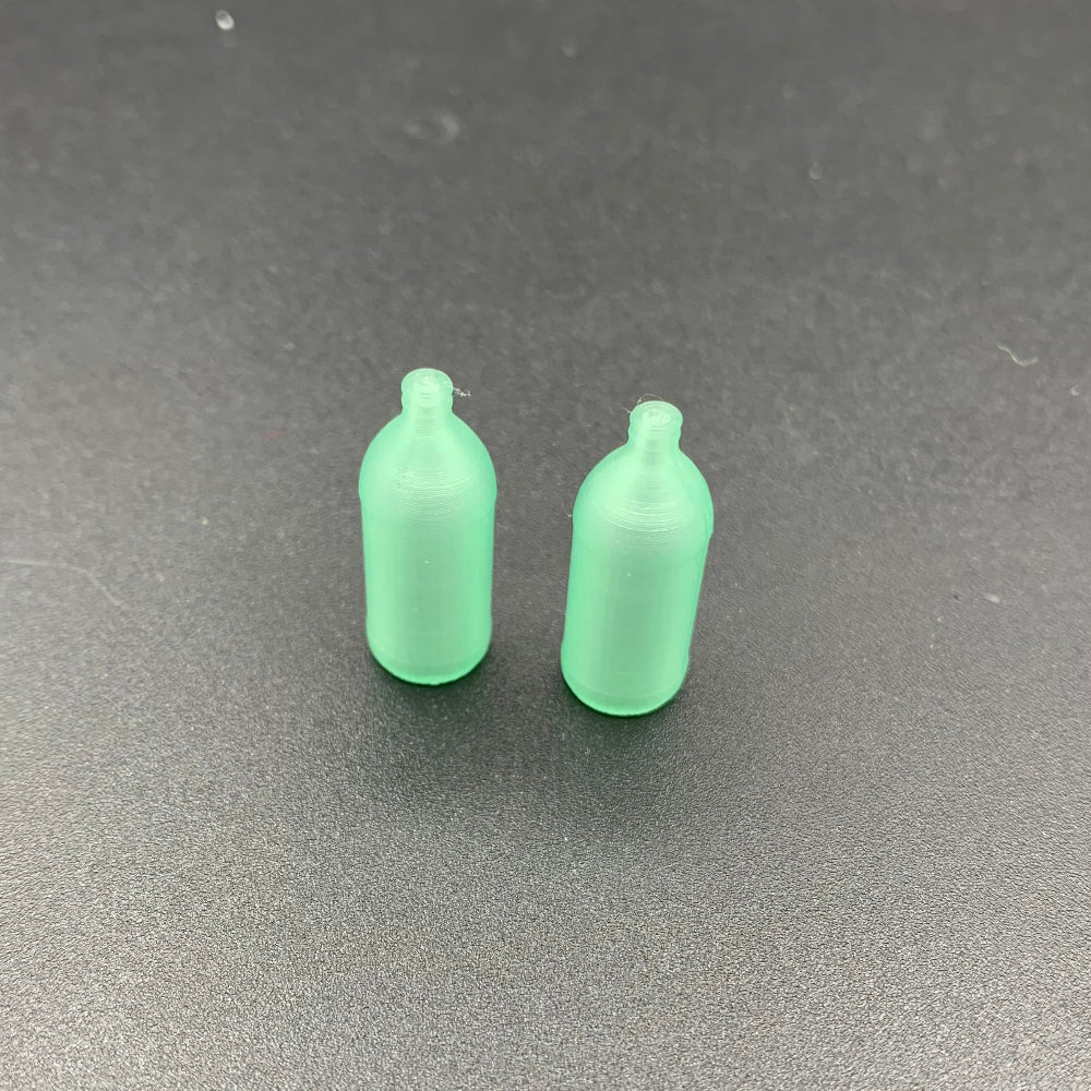 Light Green Miniature stubby beer bottles for scale models, model boats and dioramas