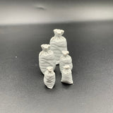 Miniature flour sacks for scale models, model boats, dioramas.