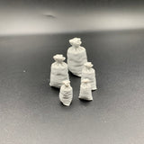 Miniature flour sacks for scale models, model boats, dioramas and dollshouses