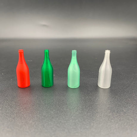 Miniature wine bottles in multiple colours for model boats and ship models