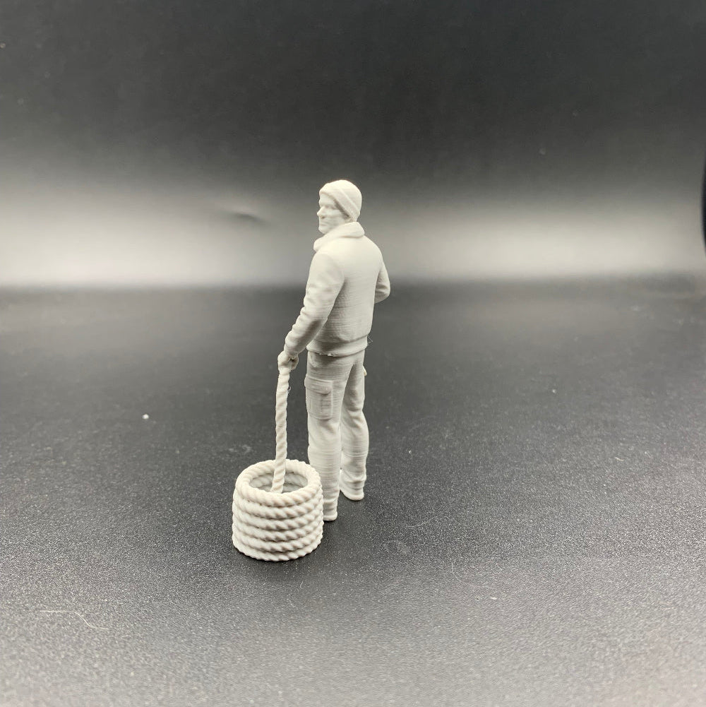 Model Boat and diorama crew figure 