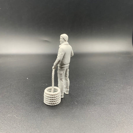 Model Boat and diorama crew figure 