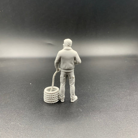 Model Boat and diorama crew figure fisherman