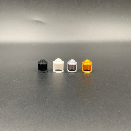 Navigation lamp housing detail components in black, grey, white, silver, and gold for RC boats and scale models