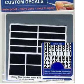 Number Plate Set 8mm Vinyl Classic Silver - Model Realm