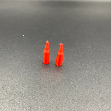 Red Miniature beer bottles for scale models, model boats, dioramas and dollshouses