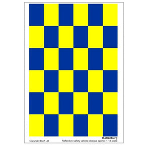 Reflective Safety Cheque Blue & Yellow - Model Realm