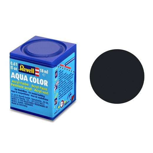 Revell Aqua Color #8 Black Matt 18ml -  -  - Model Realm