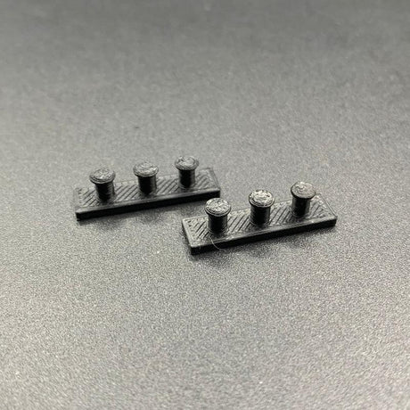 Pair of Triple Bollards in Black model boat and craft fittings