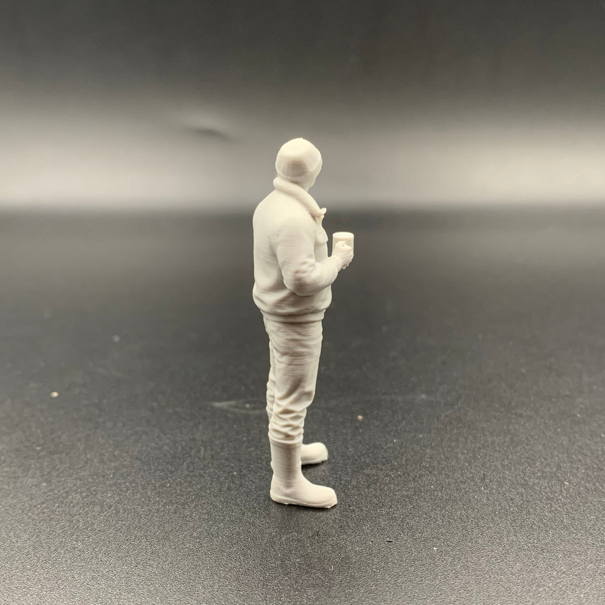 Scale model crewman in tea break pose suitable for model boats, harbour scenes and dioramas