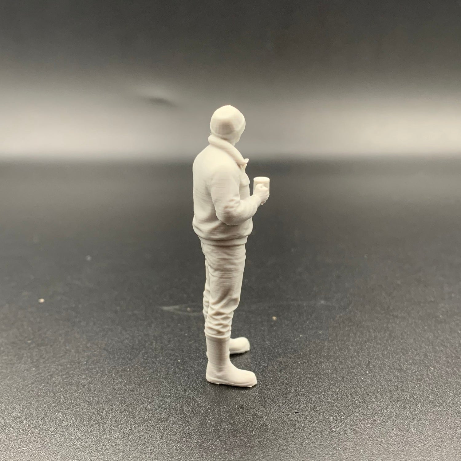 Scale model crewman in tea break pose suitable for model boats, harbour scenes and dioramas