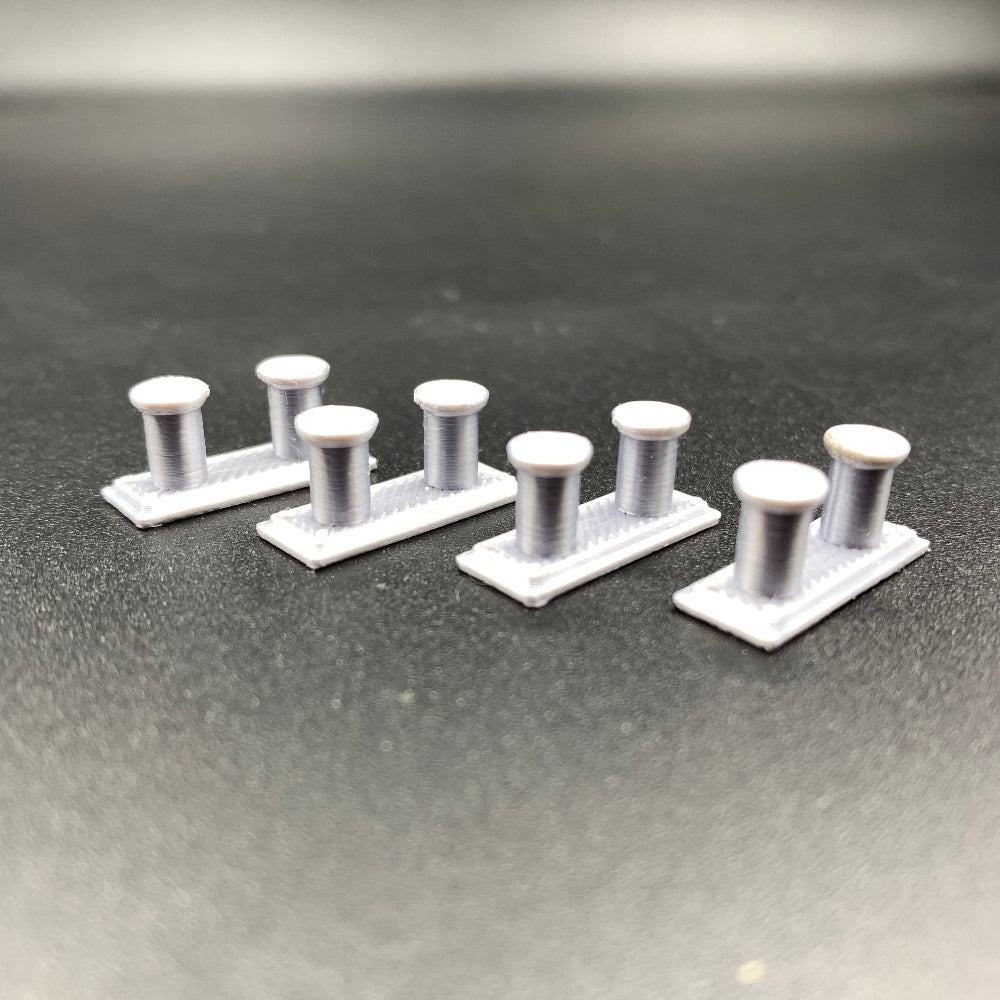 Silver Bollards pack of 4 Model Boat and Diorama Fittings