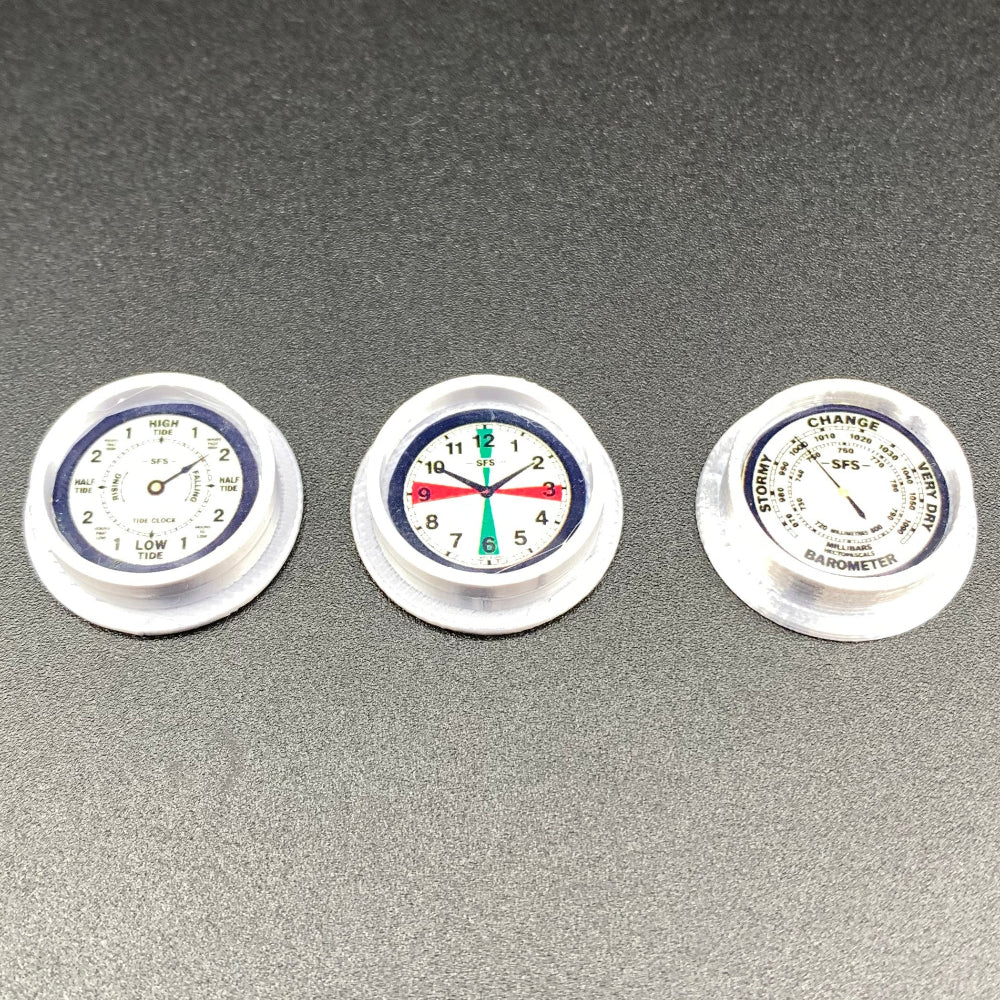 Silver Miniature Ship’s Instrument Set – 3 Piece Model Boat Fittings