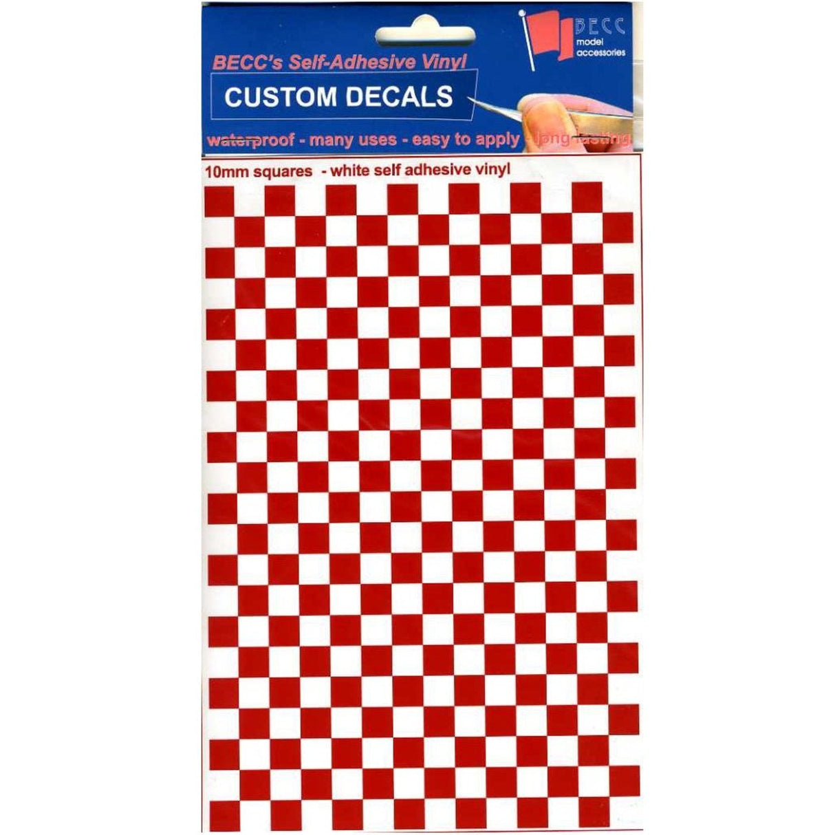 Squares Red & White 10mm -  -  - Model Realm
