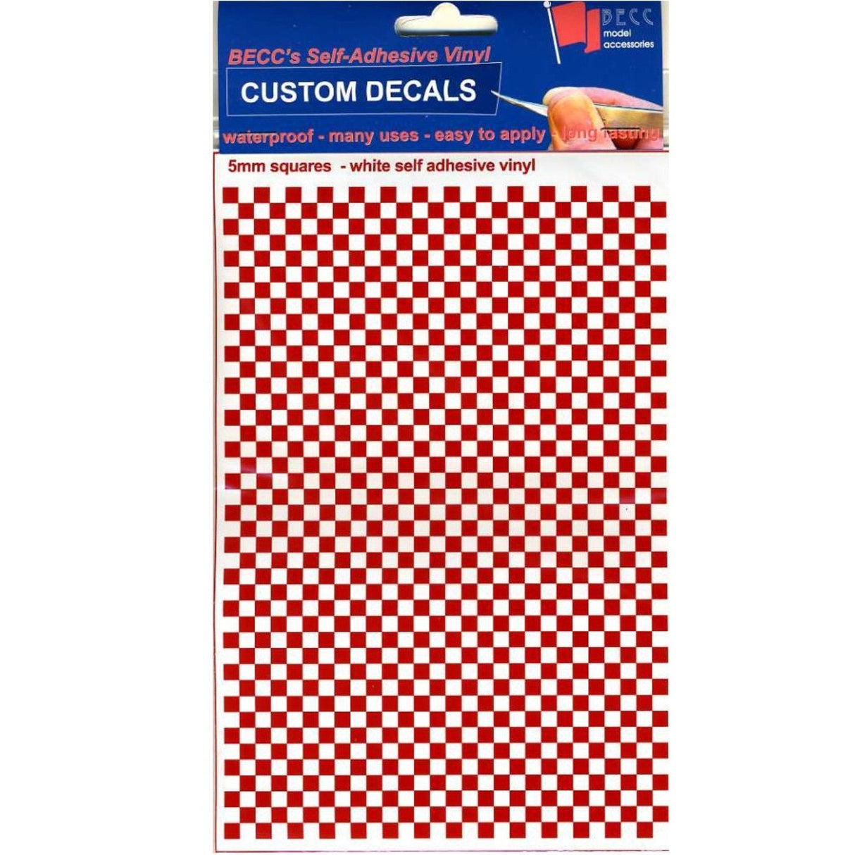 Squares Red & White 5mm -  -  - Model Realm
