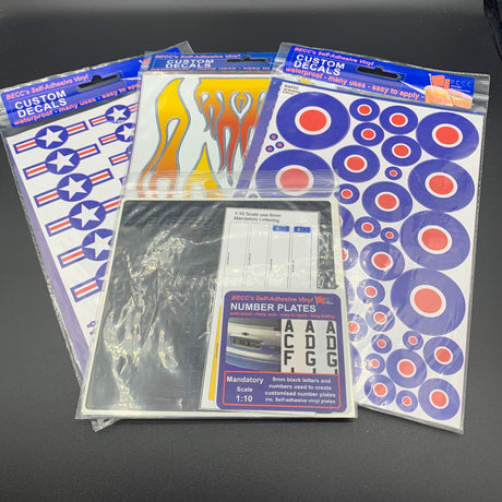 Vehicle decals from becc roundals number plates and flashes for models
