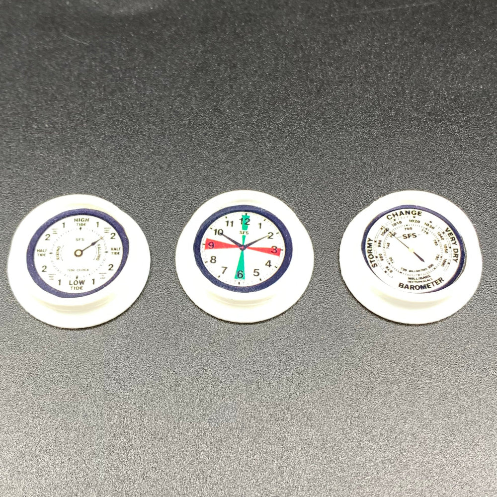White Miniature Ship’s Instrument Set – 3 Piece Model Boat Fittings