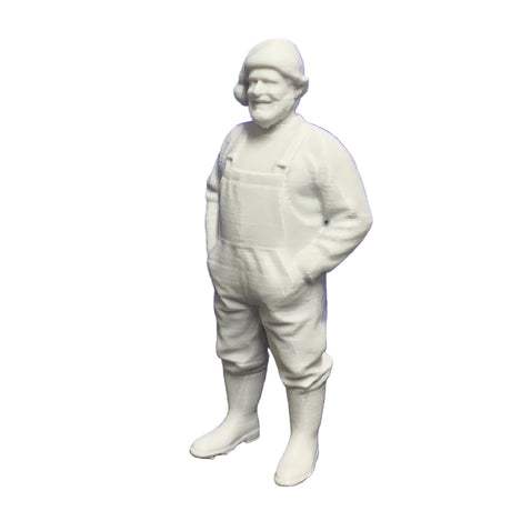 festive santa hat crew figure fisherman