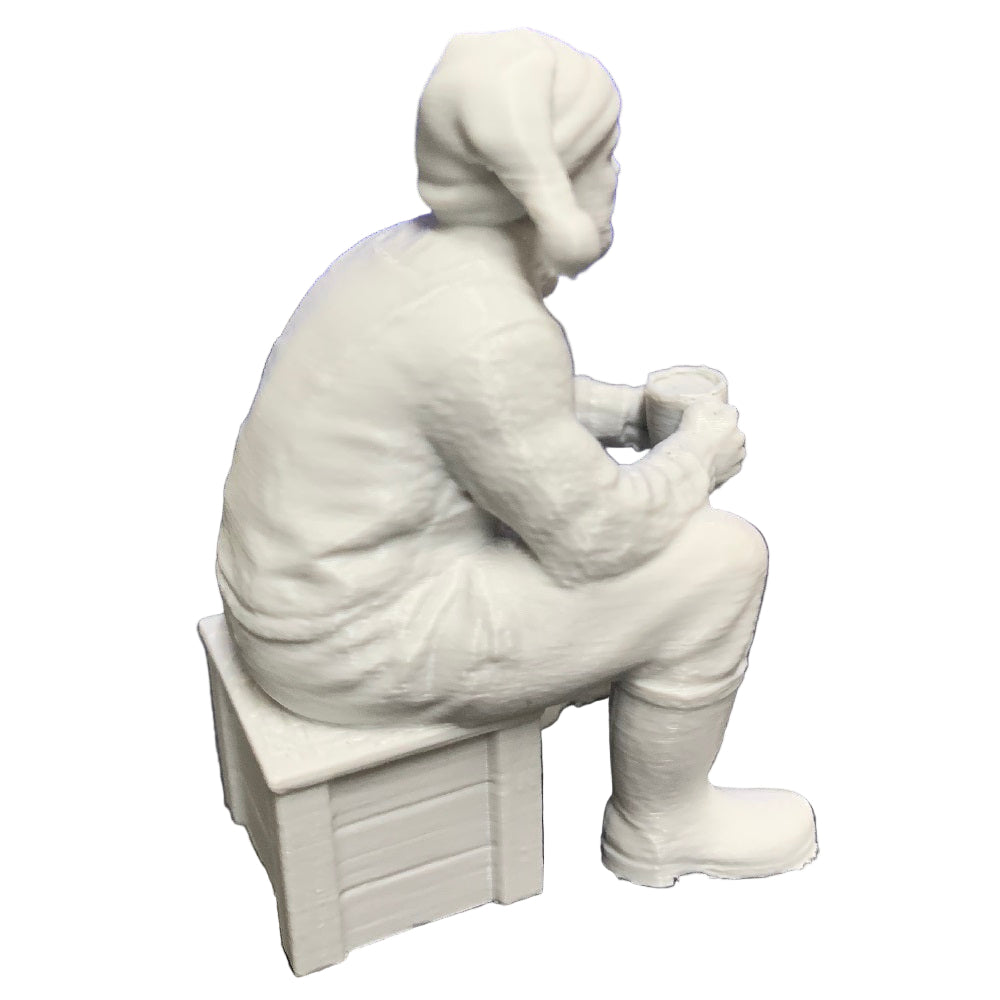 Festive Trawler Fisherman Tea Break model boat crew figure