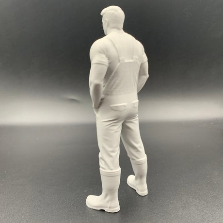 rear view crew or farm hand figure for scale modelling