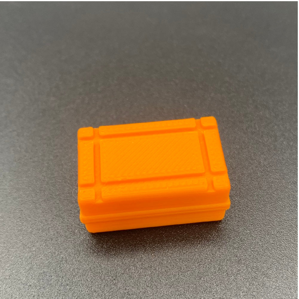 Orange liferaft canister model used on fishing and trawler boats