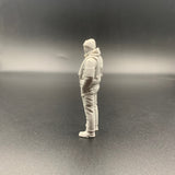 rescue crew figure shown from side view wearing weather gear and beanie hat